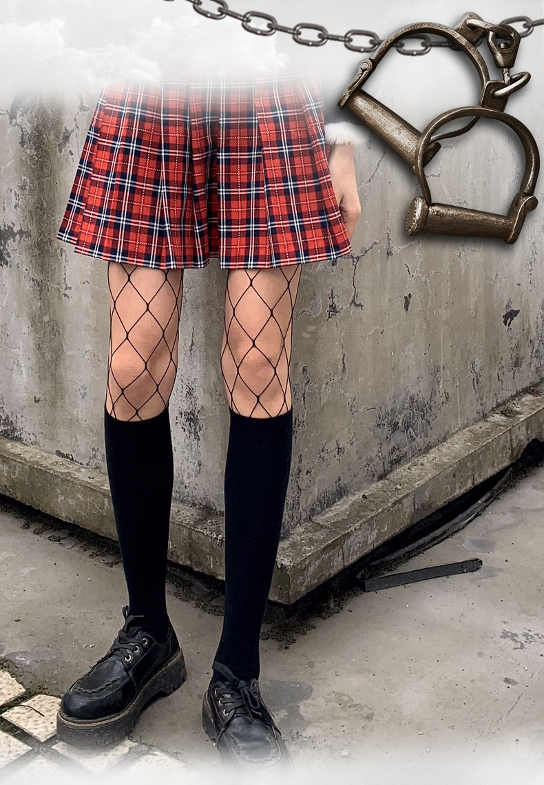 禾佳成 白色网袜女长款性感渔网袜镂空情趣连裤袜网眼朋克网红ins潮