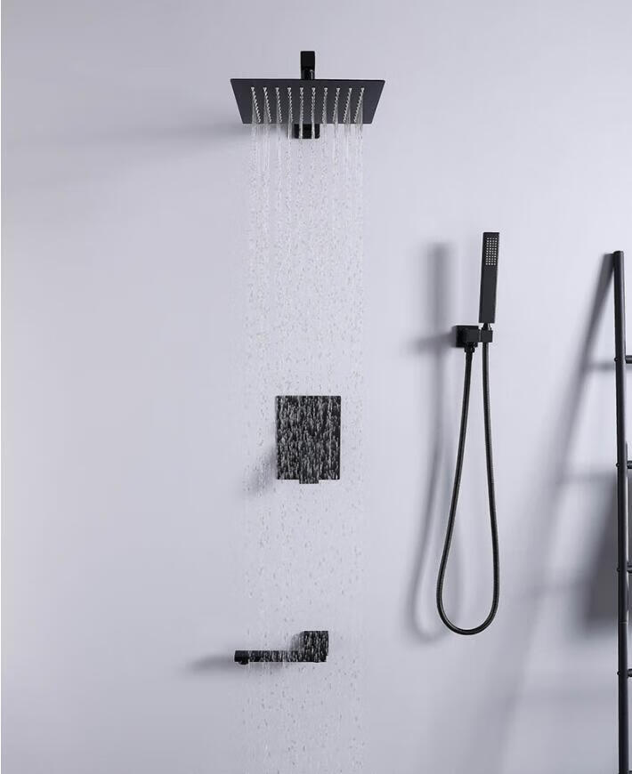 奢姿【京选品质】伟星暗装花洒入墙式 铜黑色暗装入墙式预埋式墙出水