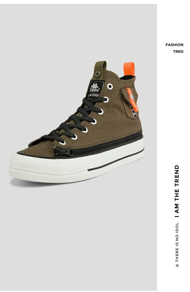 【官方旗舰】kappa卡帕outlets串标帆布鞋情侣男女帆布鞋两穿休闲鞋