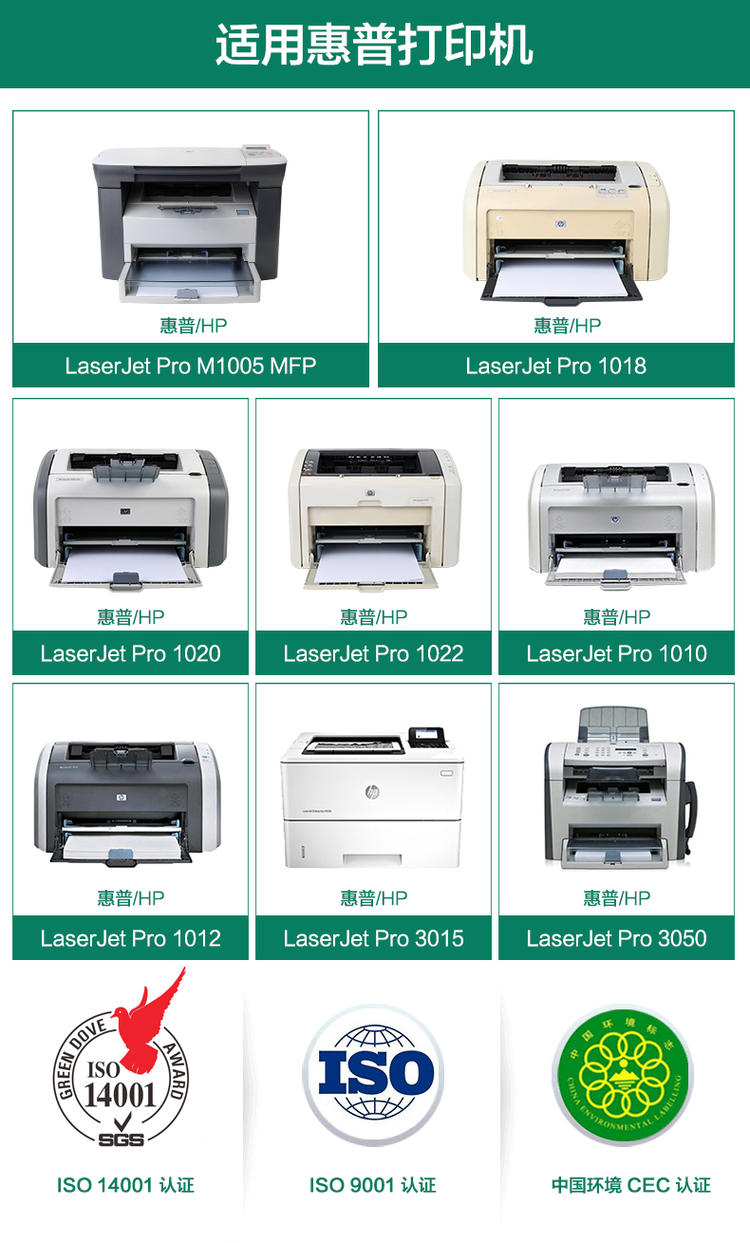 惠普适用于惠普打印机q2612a硒鼓hp1020plusm1005佳能2900易加粉墨盒