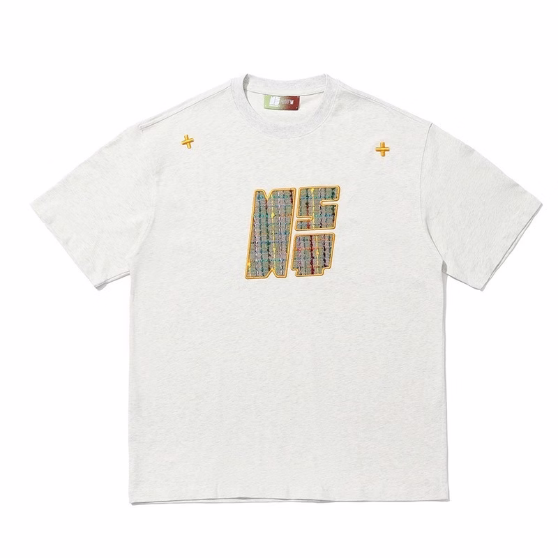 Heavyweight Embroidered American Short-sleeved T-shirt Boys Summer Thin Feeling Ruffian Handsome Cityboy Couple Half-sleeved T-shirt, Black 2XL_viptrois.com