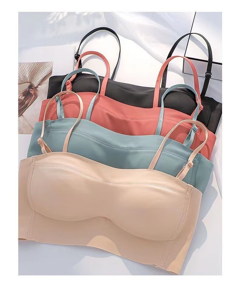 女聚拢防走光夏薄款显防滑无痕无钢圈美背胸罩 香槟色 38/85abc【图片