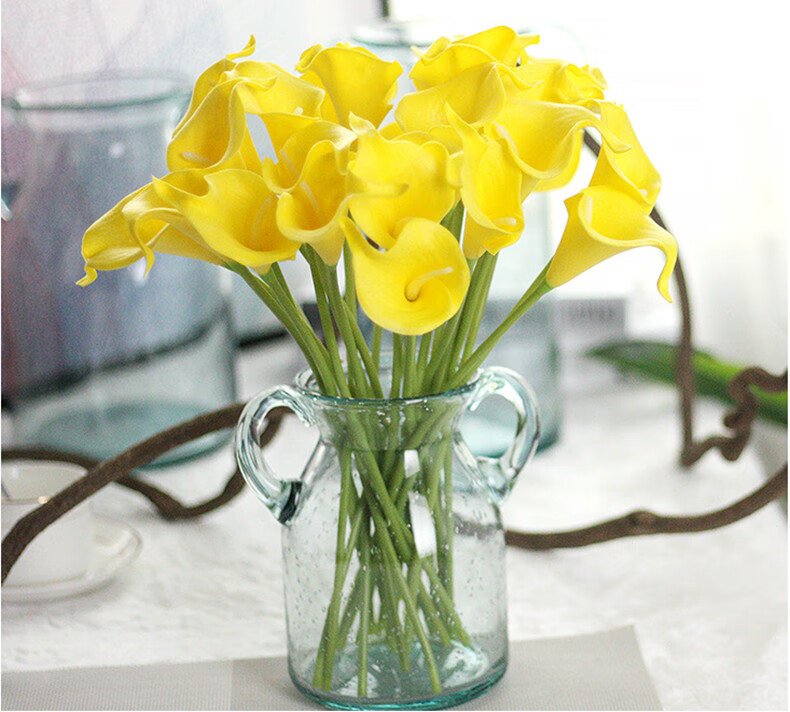 花艺赫 仿真马蹄莲假花装饰花 单支小马蹄莲仿真花 客厅茶几电视柜