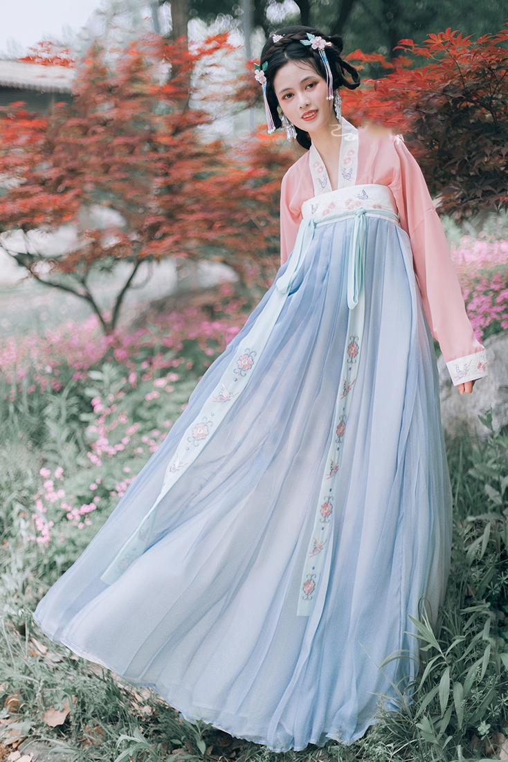 南糖三色九尾鲛汉服人泪汉服正版汉服女古装传统汉服唐装齐胸襦裙古装