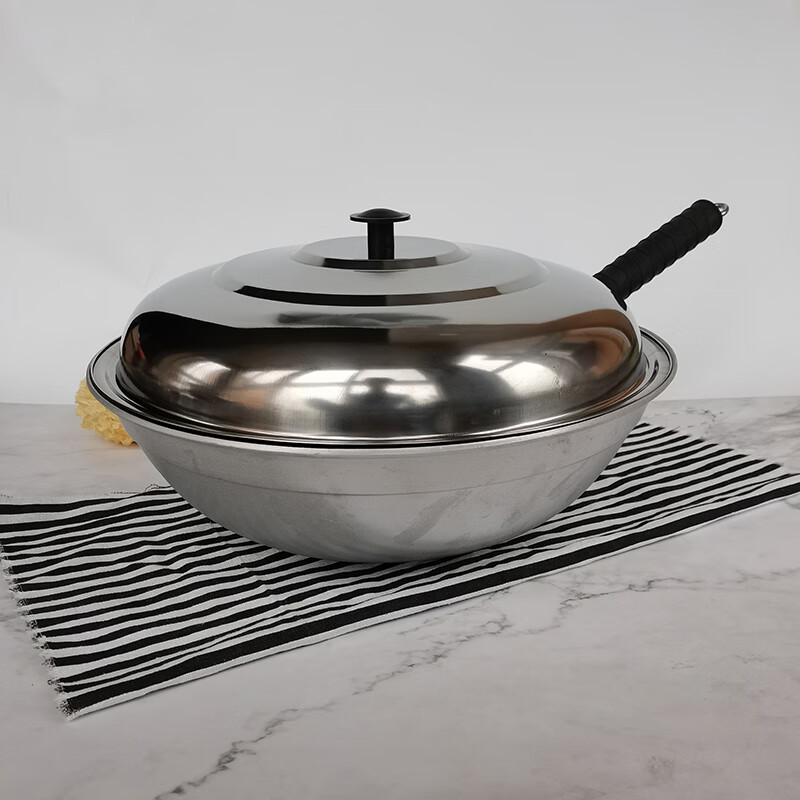 苏泊尓炒锅用圆底尖底吕炒菜锅加厚老式纯铝锅铝炒勺手工. 36公分2.