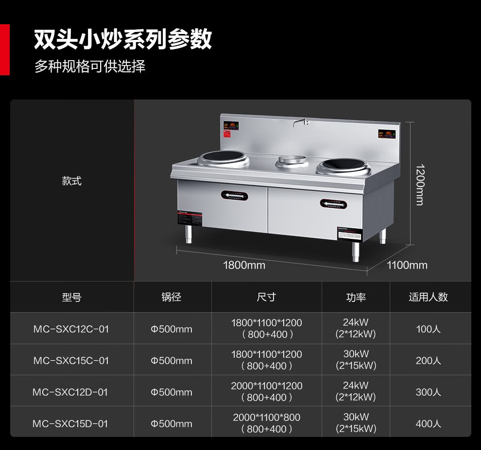 德玛仕(demashi)商用电磁炉大锅灶 食堂电磁灶大功率炒菜灶台 酒店