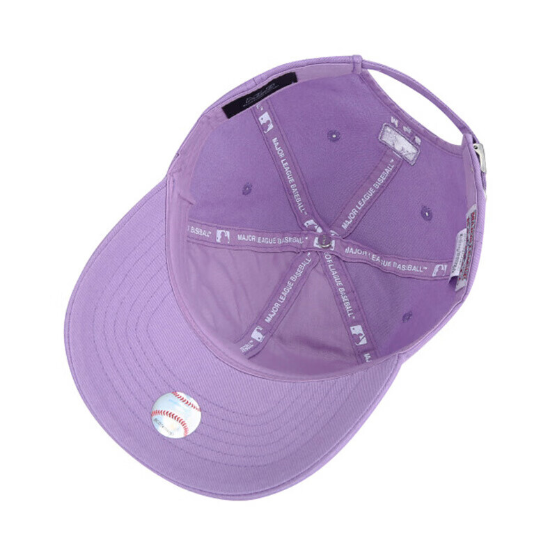 mlb棒球帽 情侣小字母ny帽子 韩版潮流弯檐鸭舌帽91479 紫色/ny f