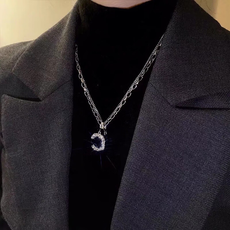 【京挑好礼】双层字母cc项链轻奢小众设计感气质简约毛衣链女秋冬感