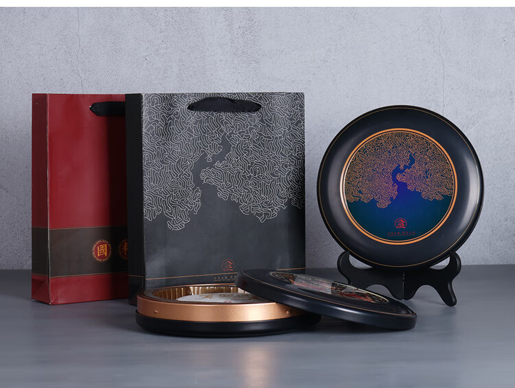 普洱茶老白茶七子饼茶茶砖金属铁盒茶叶包装盒 大好河山咖啡色【图片