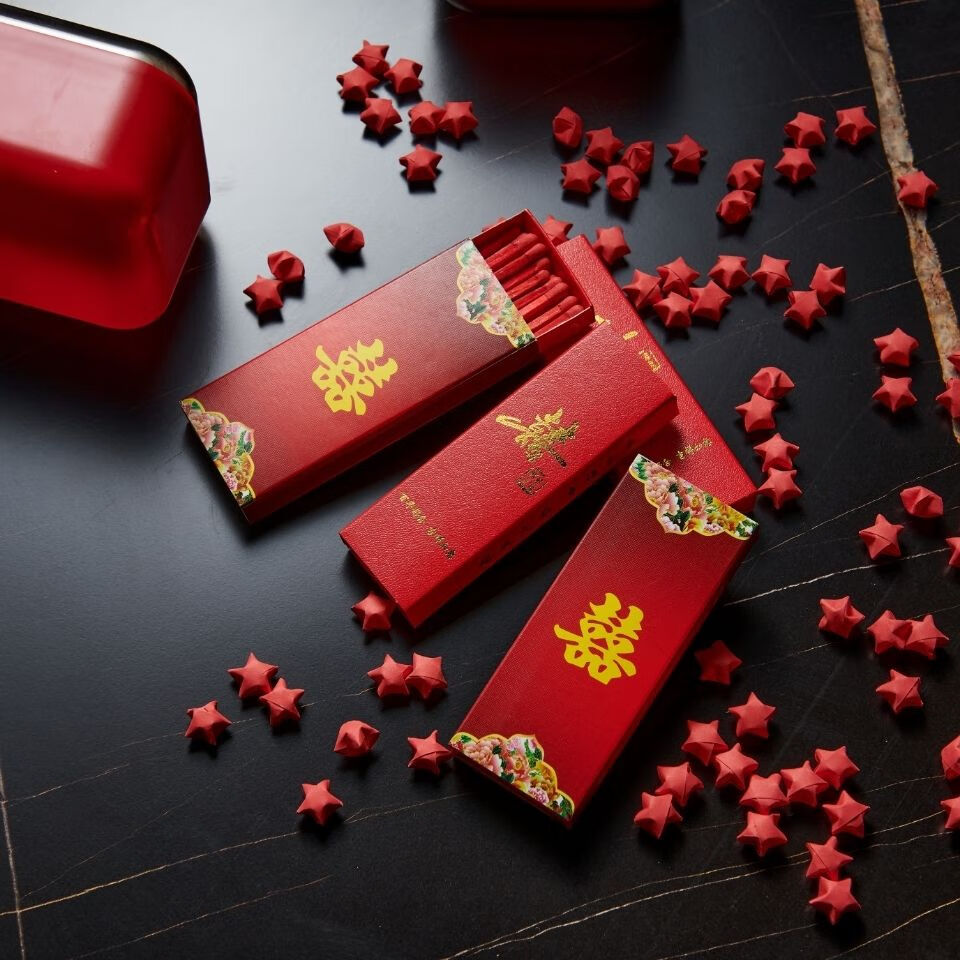 婚礼火柴结婚火柴一次性火柴加长火柴红色加长火柴家用安全火柴 喜字