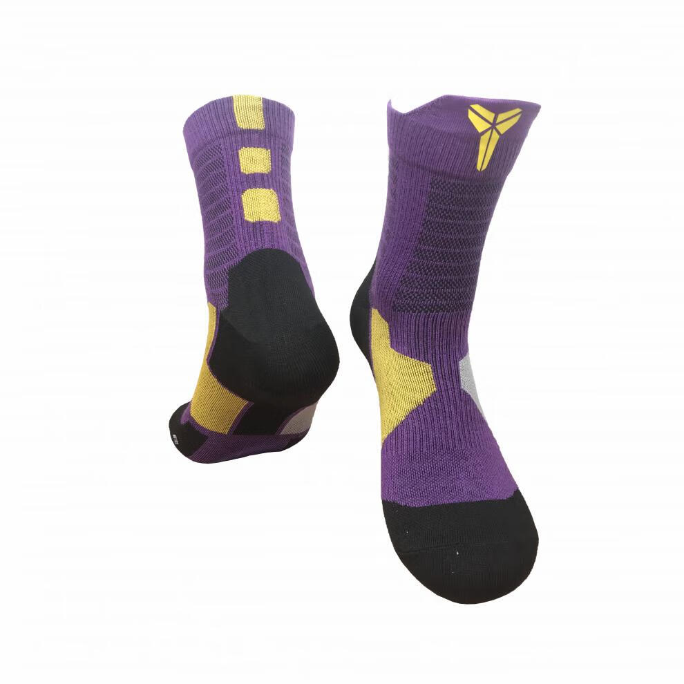 腾讯体育旗舰店同款杜兰特精英运动篮球袜子中筒训练实战防滑袜 紫色