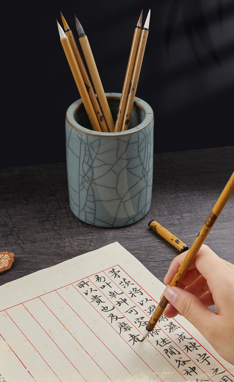 滴尔跳六品堂初学者毛笔组套六品堂小楷毛笔纯狼毫初学者湖笔紫毫羊毫