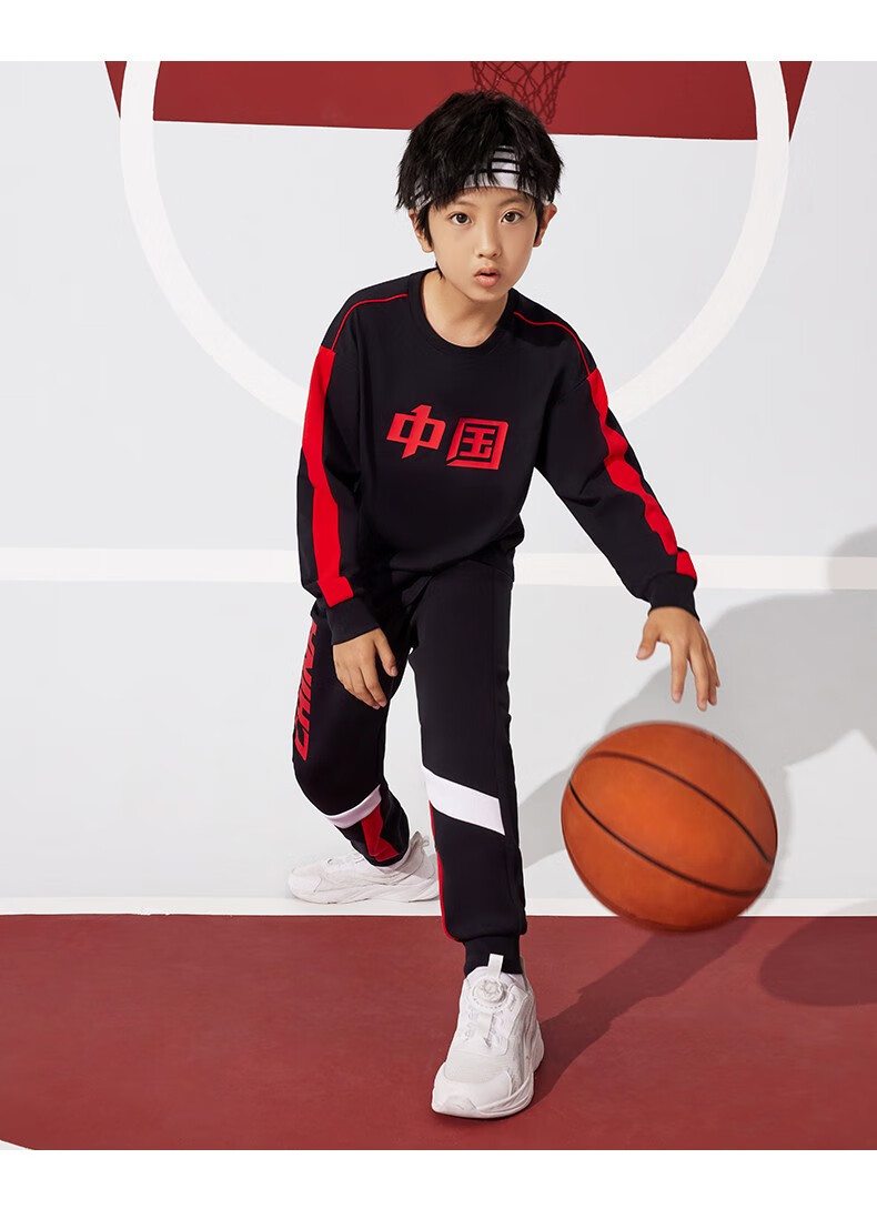 安踏儿童装男童卫衣2022年秋季新款简约国潮百搭儿童卫衣6-16岁大童