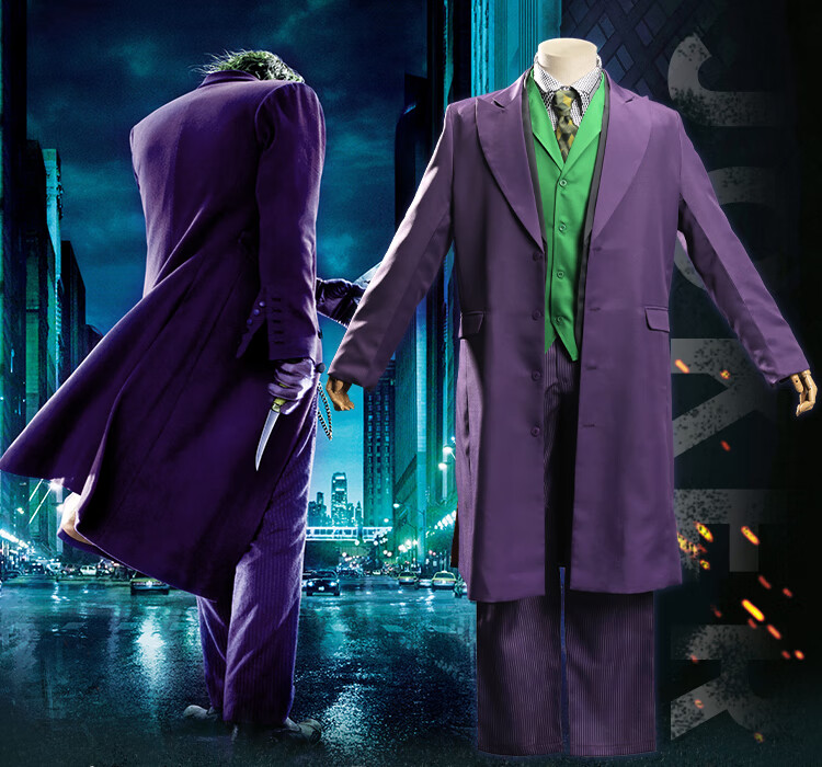 【保价30天]紫色小丑希斯莱杰cos男衣男装西服服装joker衣服西装万圣