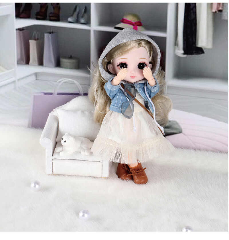 boby 16厘米洋娃娃礼盒套装换装bjd公主人偶儿童女孩过家家玩具 3cmm