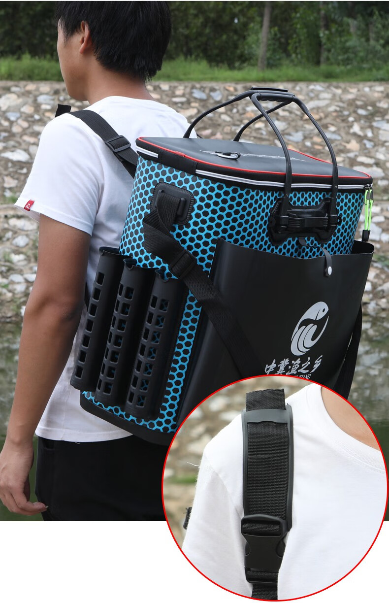 京选钓鱼桶鱼护桶一体多功能加厚拉杆箱渔具包装鱼桶防水鱼护包升级