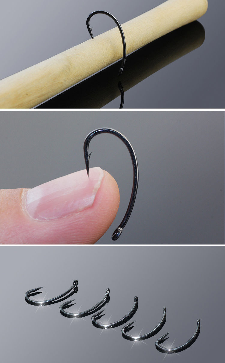 元族 弯背钩驼背钩鲤钩鱼钩欧鲤罗尼钓组配件管付鲤驼背鱼钩钩欧式钓