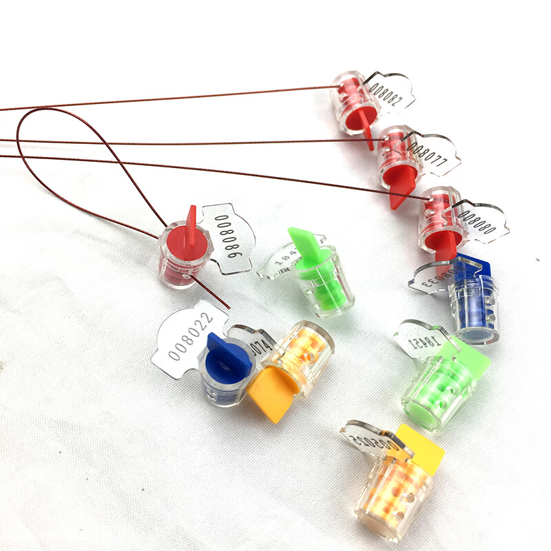 电表铅封防偷电一次性塑料封签细钢丝水表加油机铅封防旋转计量封