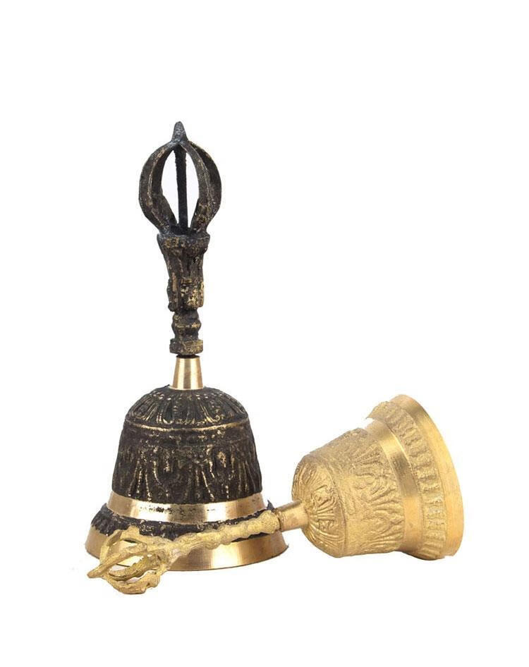 头手摇铃佛铃道铃手摇金刚铃铜铃铛佛铃0经典款铜法铃摆件黑色大号