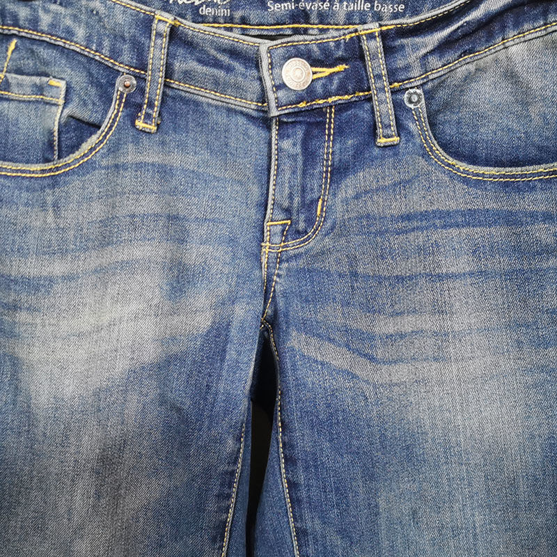 低腰牛仔裤女低腰直筒小脚弹力显瘦做旧牛仔女裤学生简约尾货微瑕无