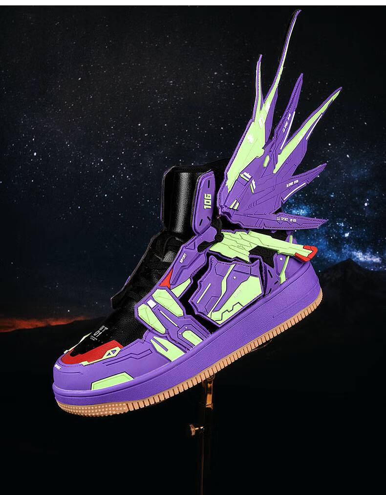 高达联名鞋 自由高达潮鞋eva初号机街舞嘻哈高帮男鞋 freedom gundam