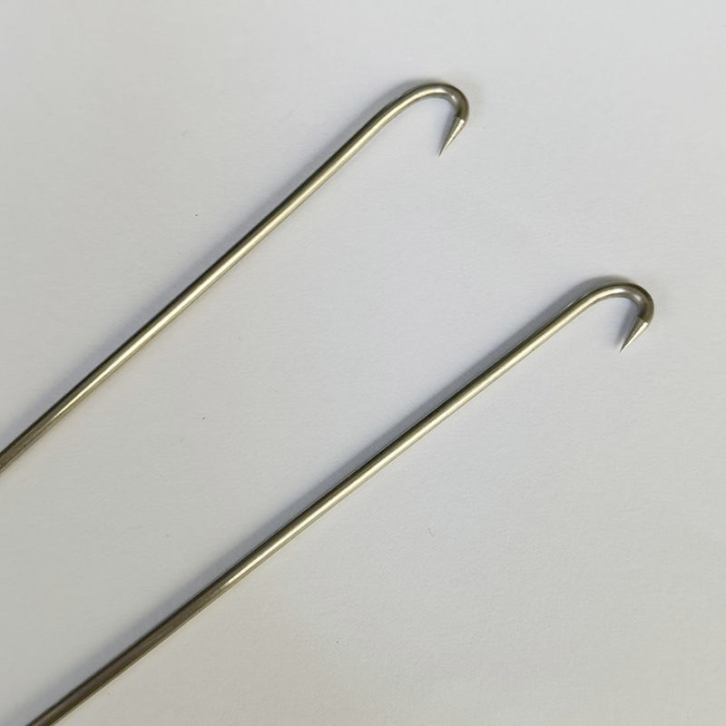 鳝鱼钩无刺一体黄鳝钩 木柄老式鳝鱼钩 钢丝整体手工弯 锋利钓蛏子