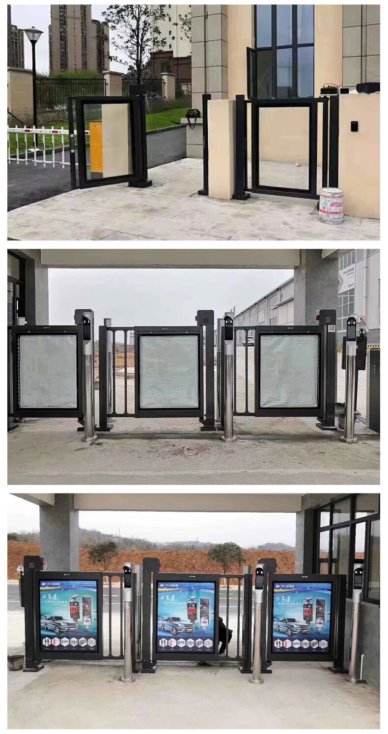 千惠侬小区广告门人行通道人脸识别自动开门门禁指纹刷卡栅栏电动门 