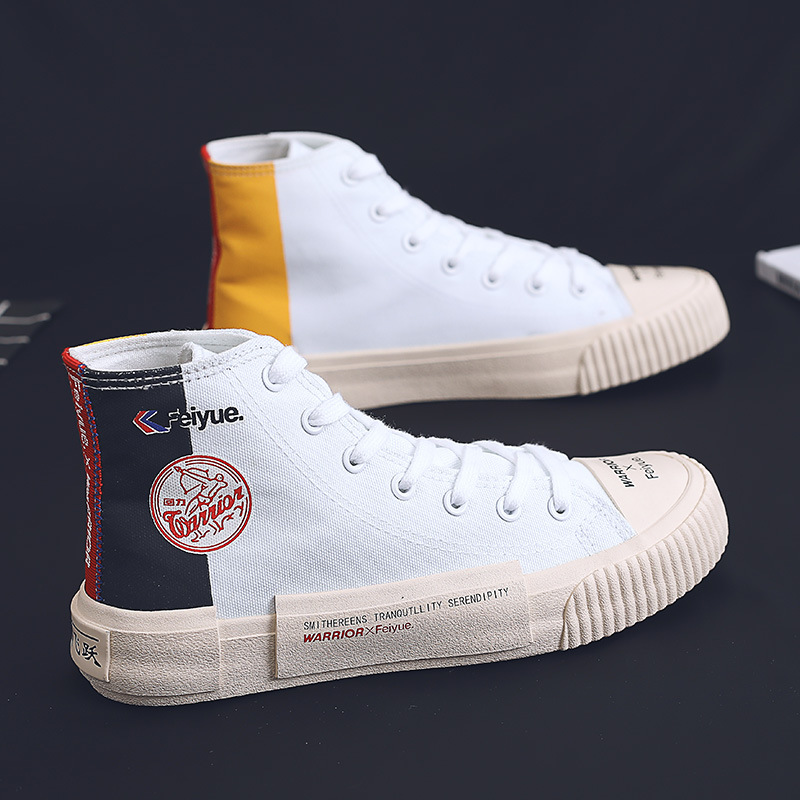 飞跃高帮帆布鞋春新款高帮帆布鞋休闲鞋情侣款运动鞋男女休闲鞋子 030