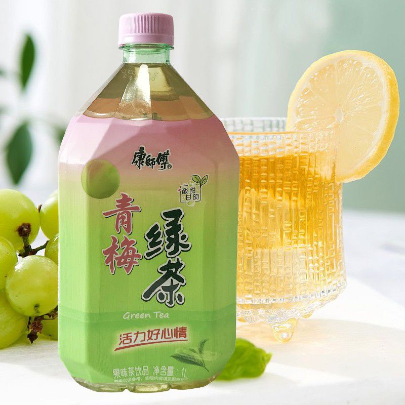 康師傅飲品青梅綠茶1l4瓶箱裝1000ml飲料青梅綠茶4瓶