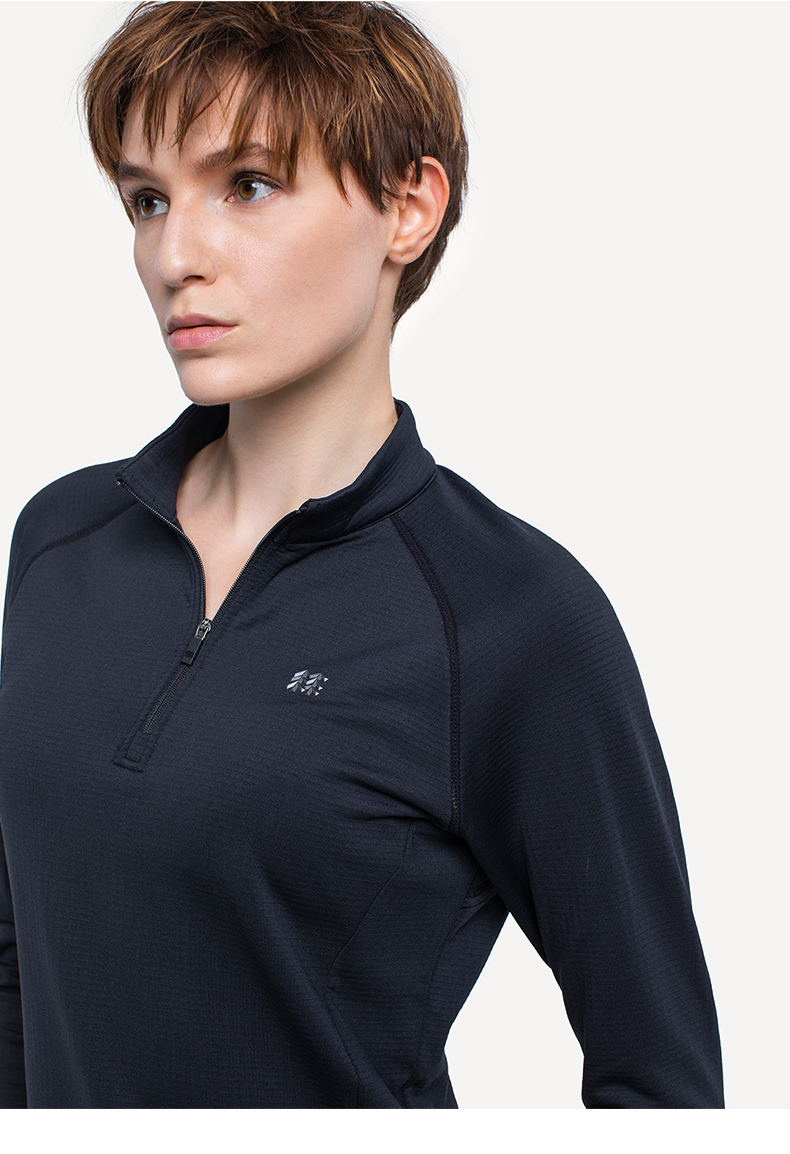 kolon sport/可隆户外长袖t恤女 透气舒适运动训练半拉链打底衫 lkzt9