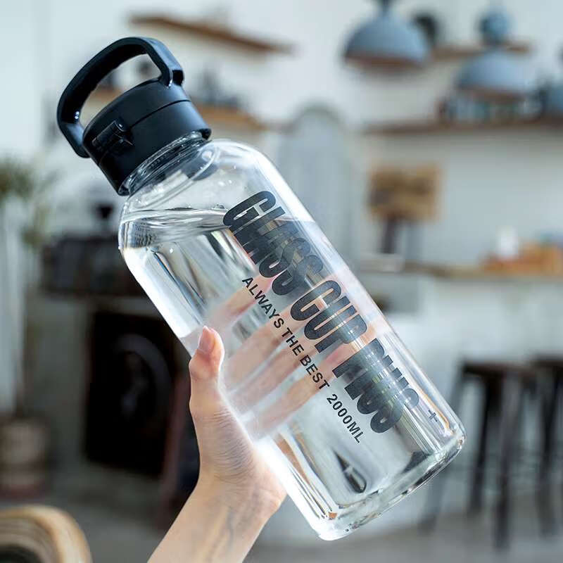 65ご迪士尼玻璃水杯大容量2000超杯男泡茶杯耐高温夏季健身运动学生