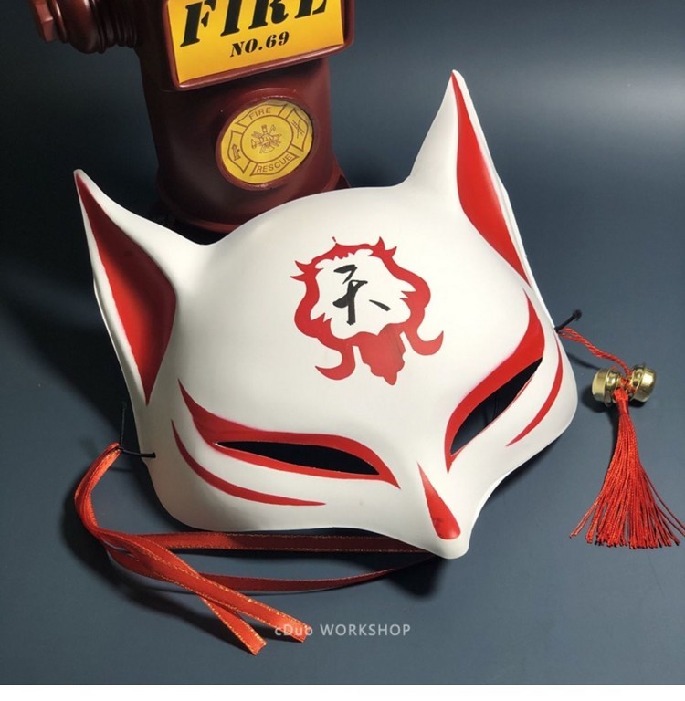 鬼武士面具半脸面具日式鬼武士半脸脸儿童帅气古风狼人杀二次元舞会