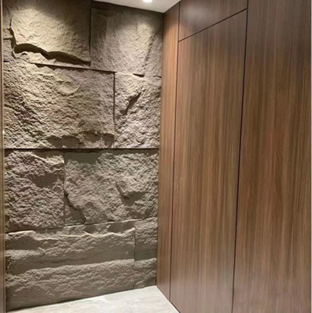 pu文化石轻质石皮背景墙大板文化砖聚氨酯客厅仿真蘑菇石外墙砖120x60