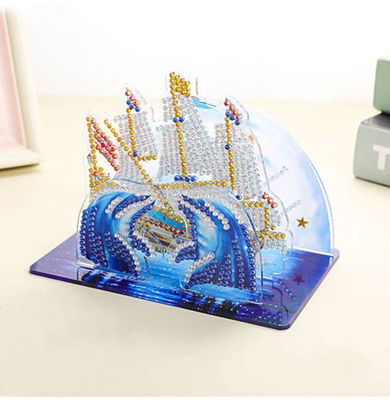 满钻带框儿童钻石画手工diy 制作材料包男女孩贴画3d拼图玩具 lt008绿