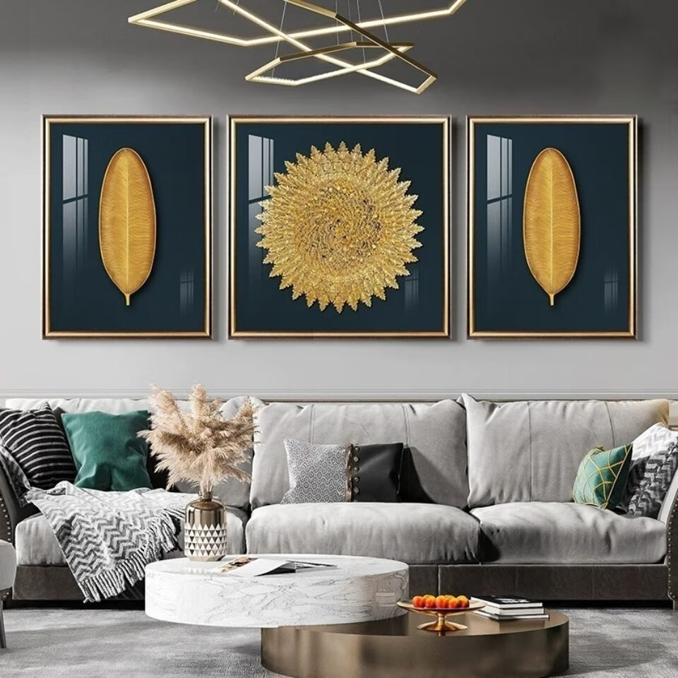 家大业大客厅装饰画轻奢实物立体电视沙发背景挂画大气高端壁画家大业