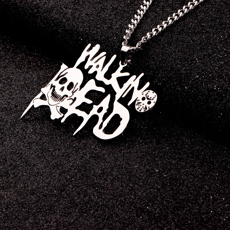 活死人项链 嘻哈walking dead说唱厂牌项链 活死人法老面具pharaoh