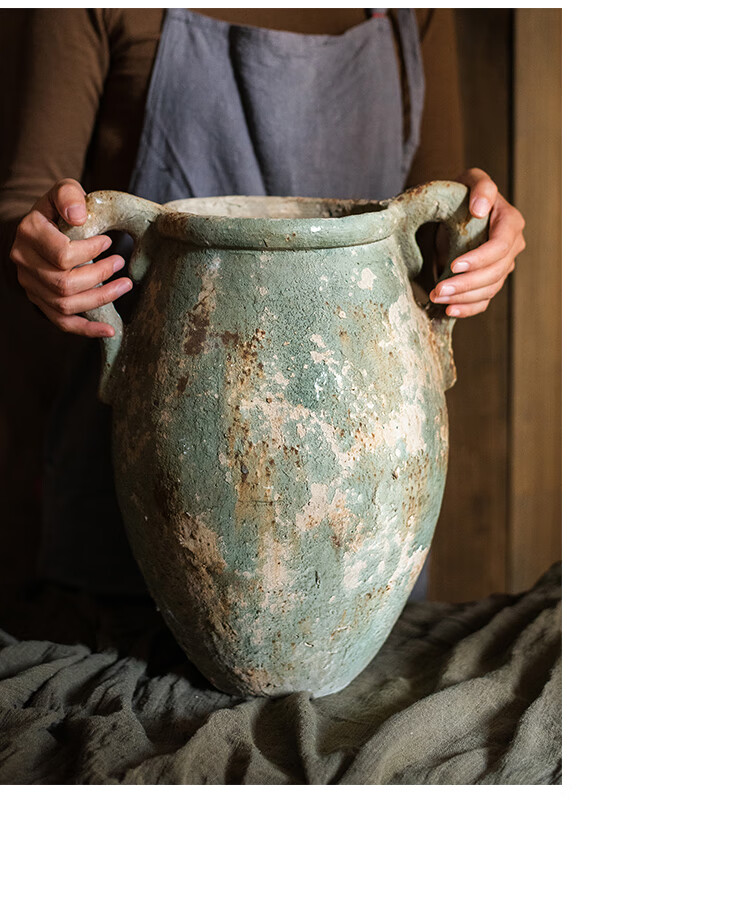 掬涵做旧艺术古罐子大花盆花瓶装饰摆件庭院花园橱窗陈列拍摄道具重旧