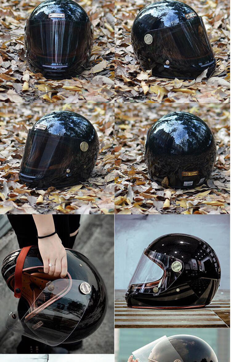 【原装进口】penguin头盔bulldog复古全盔哈雷印第安电动机车拿铁男女