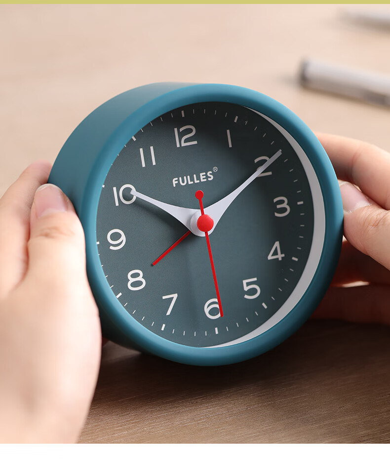 床头小闹钟台式卧室迷你专用时钟学生用家用起床神器桌面钟表 石墨黑