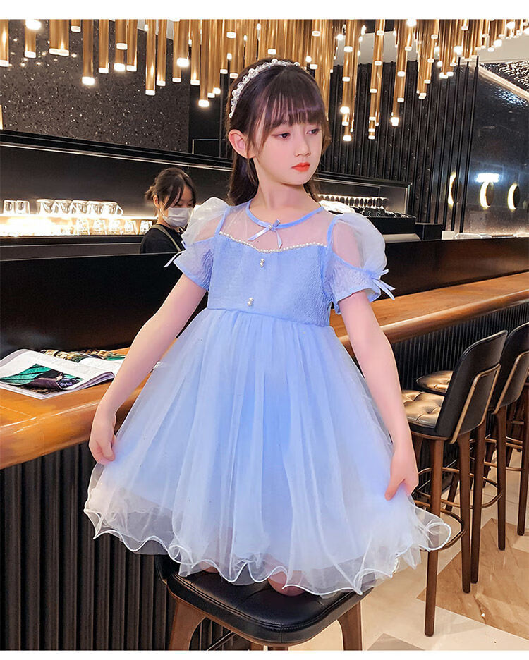 缘丝霞儿童纱纱裙连衣裙女童公主裙小学生蓬蓬裙子女夏天休闲风女大童