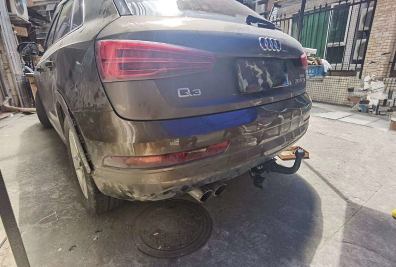 适用于奥迪q5q5lq3拖车钩macan拖车杠改装托架牵引钩流氓虎头钩防撞尾