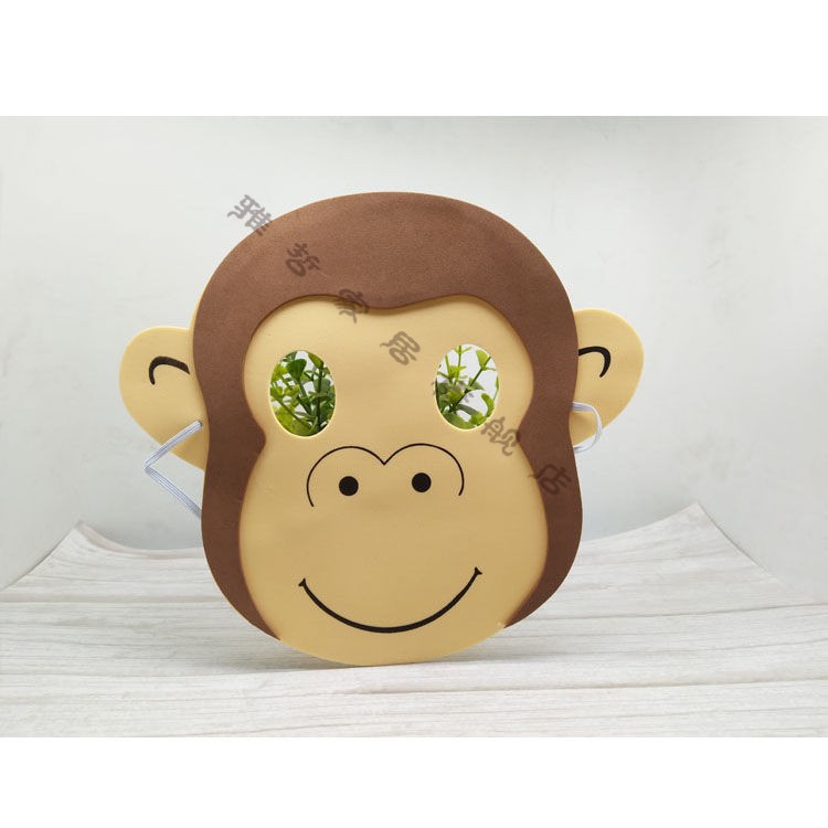 玩具动物带绳活动表演头饰头套装扮节日幼儿园男女孩长颈鹿面具1个