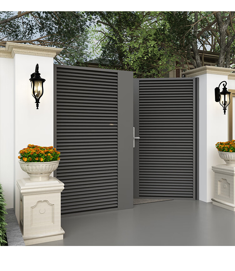 铝艺庭院门不锈钢别墅单双开平移门入户大门现代简约花园乡村定制