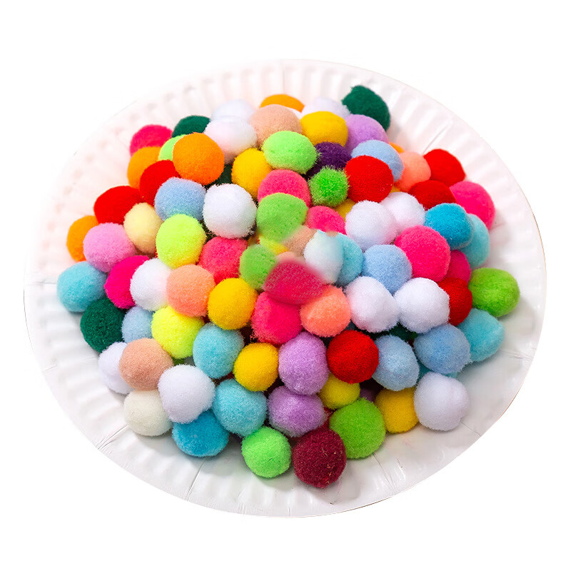 t毛球玩具大中小号彩色毛球绒球 毛毛球金葱球 幼儿园儿童diy手工材料