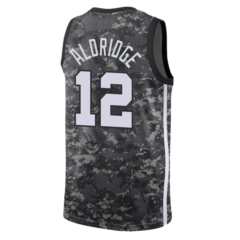 滕讯体育nba全新赛季马刺队2号阿尔德里奇球衣aldridge迷彩版篮球服