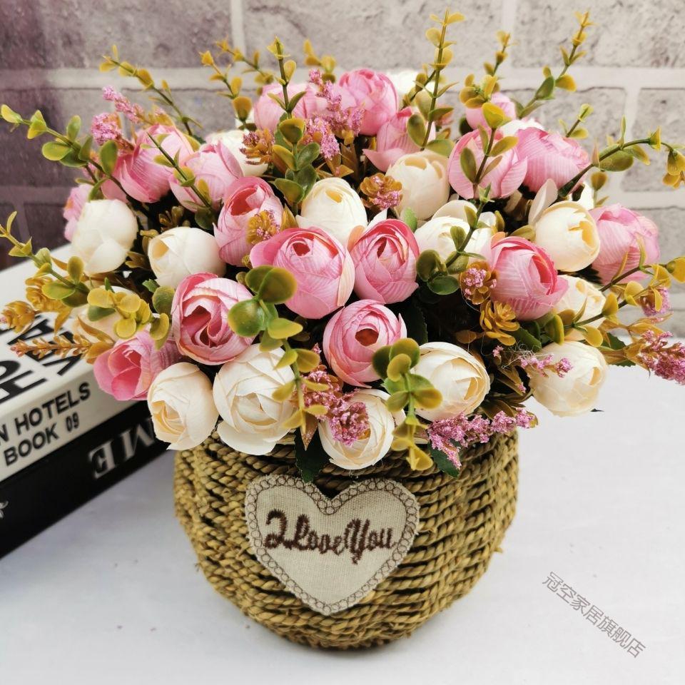 纯门德国guanmen北欧风仿真花假花绢花客厅摆设餐桌花装饰花束花瓶