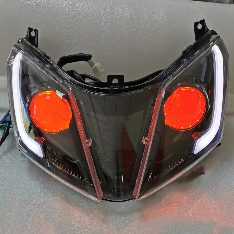 uy125摩托车改装升级 led大灯 双光透镜 鱼眼 恶魔眼 总成配件 总成装