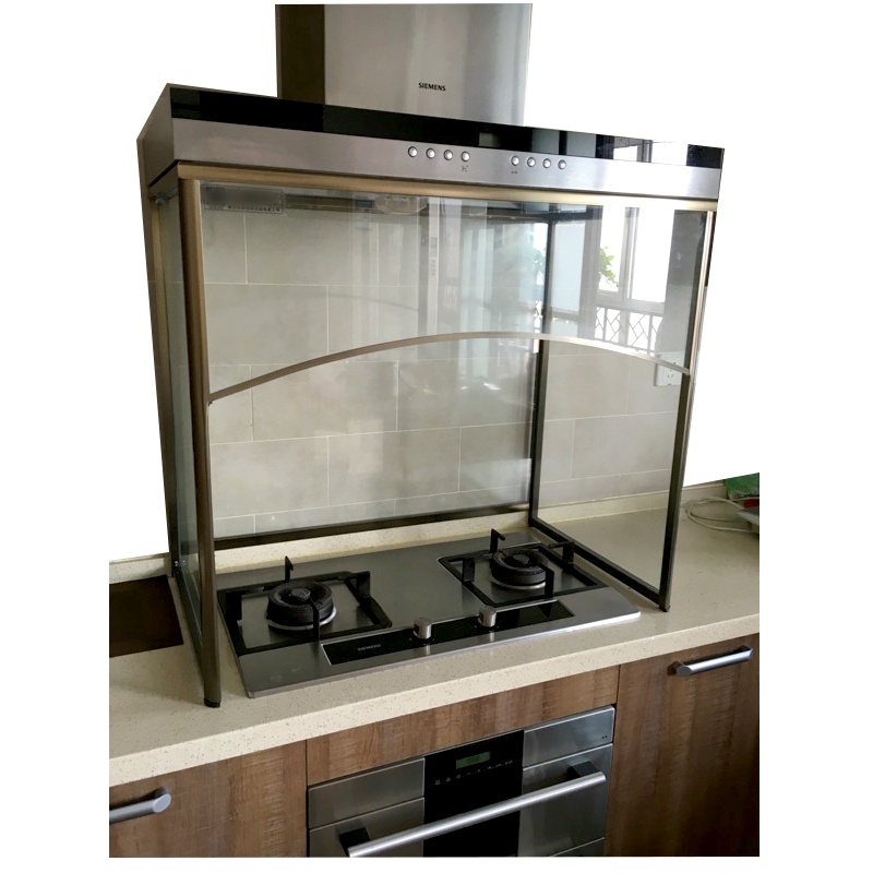 抽油烟机玻璃罩防烟罩开放厨房拢排烟罩油烟机架子支架挡油板定制