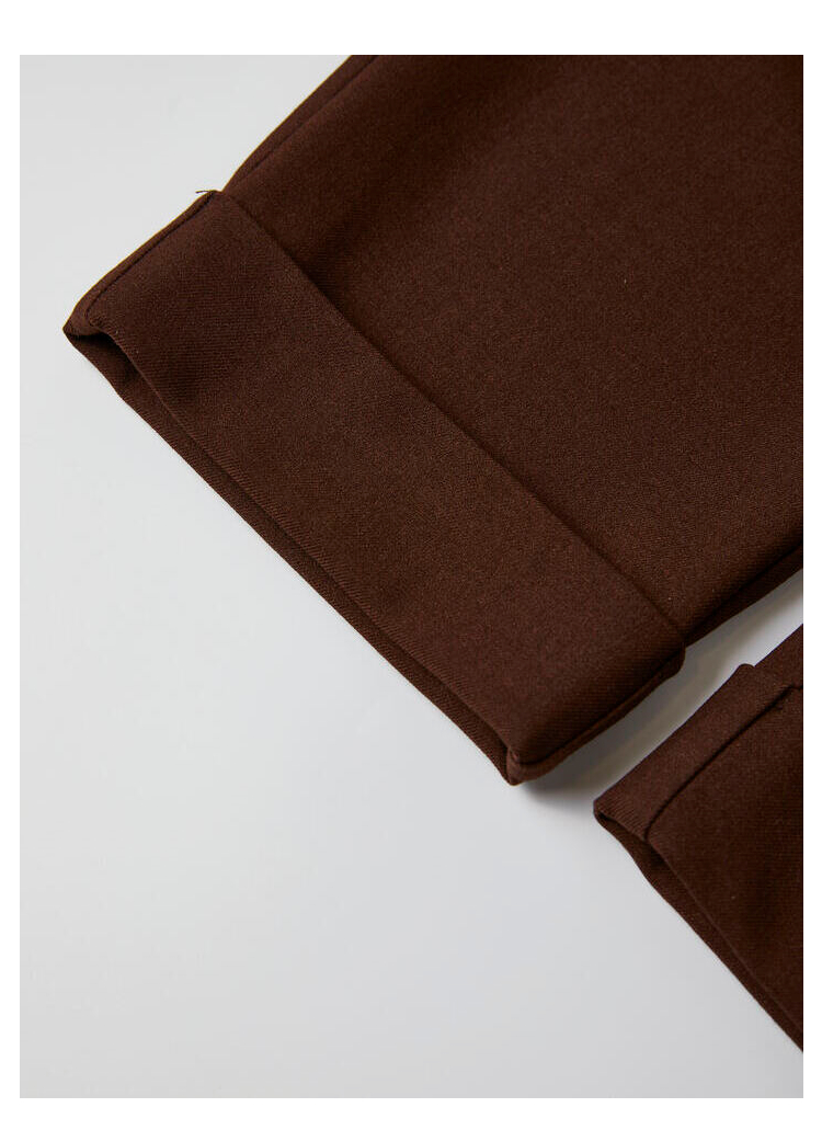 高腰宽松锥形烟管通勤ol百搭显瘦气质休闲裤女270515vd1135 榛果色 s