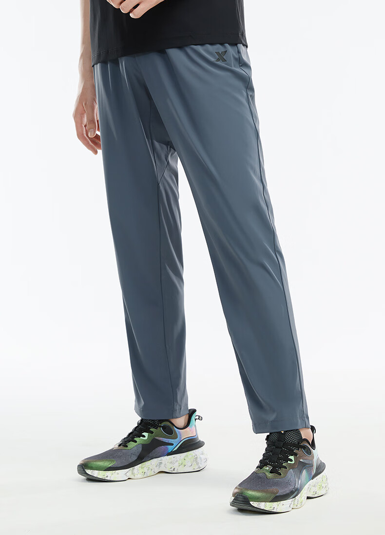 门店同款特步男款训练健身运动裤2022夏季新款冰丝透气薄梭织直筒宽松